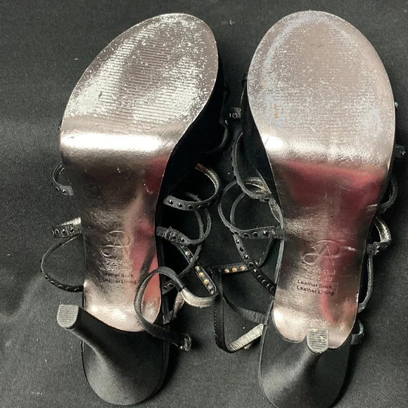 ADRIANNA PAPELL WO SIZE 10 BLACK 5”HEEL LEATHER HIGH HEEL SHOE ANKLE STRAPS - Picture 8 of 14